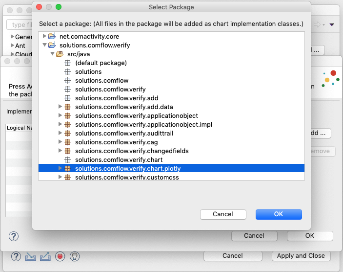 Screenshot of Choose Package Dialog