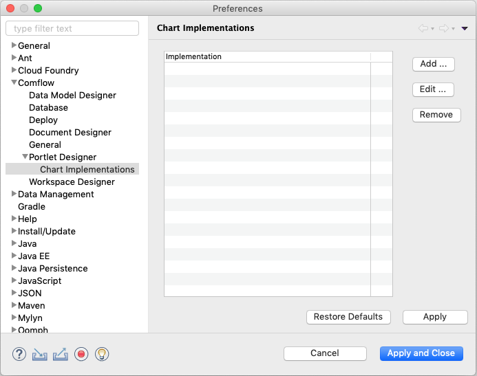 Screenshot of Portlet Preferences Page