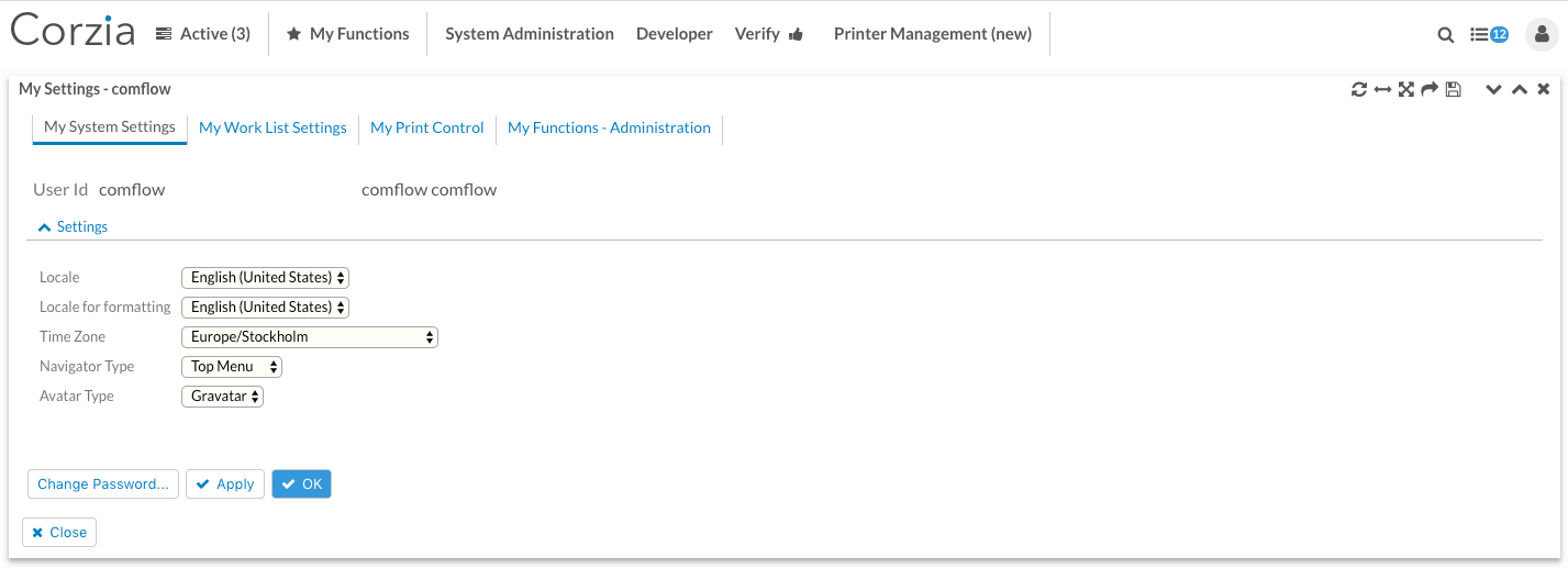 Screenshot of Comflow portlet custom-class.scss styling in runtime