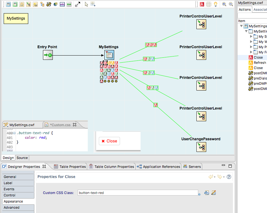Screenshot of constant in workflow - style text and image