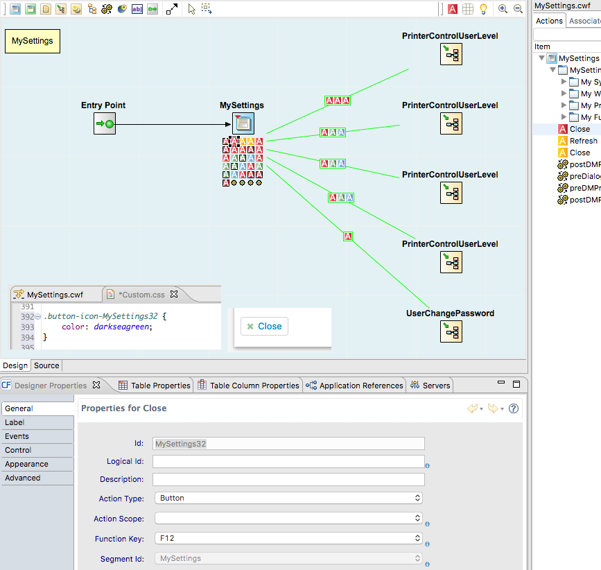 Screenshot of constant in workflow - style button glyph only